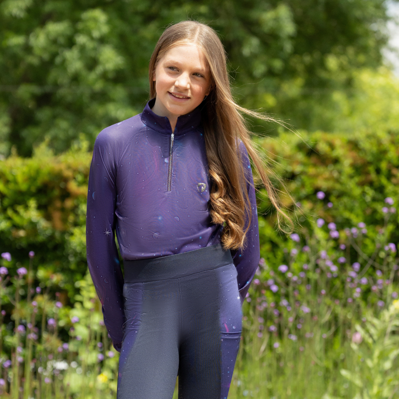 Hy Equestrian Elevate Mizs Out of this World Base Layer - Navy/Magenta-3