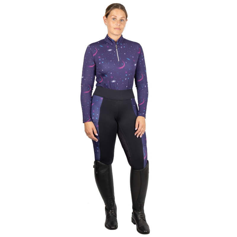 Hy Equestrian Elevate Out of this World Riding Tights - Navy/Magenta