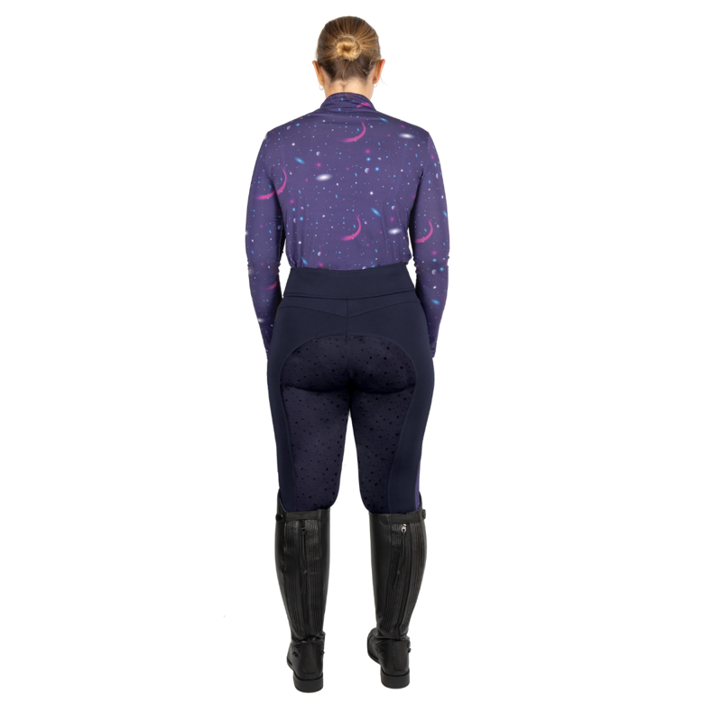 Hy Equestrian Elevate Out of this World Riding Tights - Navy/Magenta-2