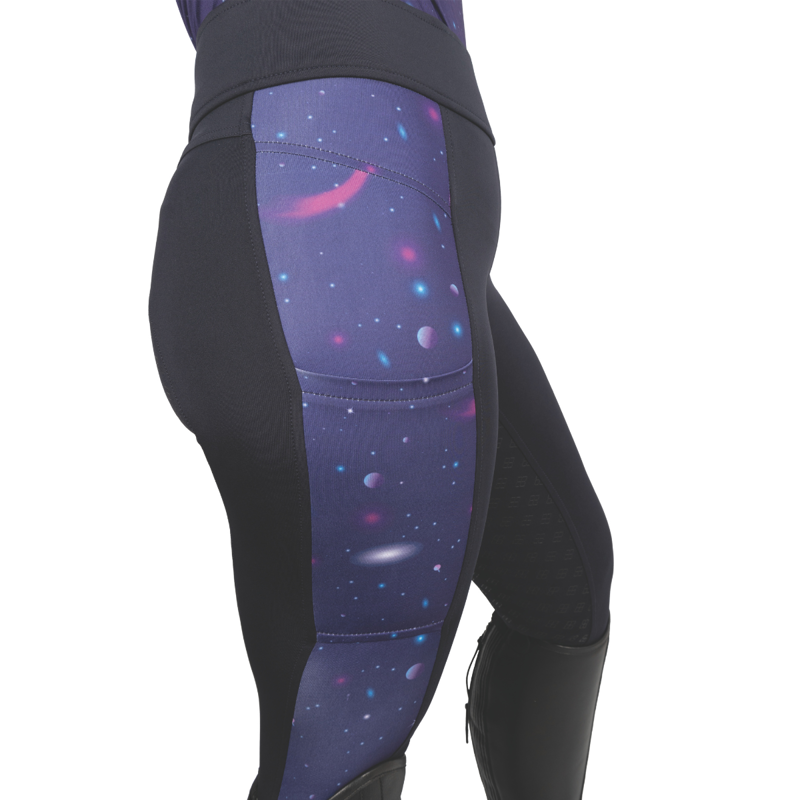 Hy Equestrian Elevate Out of this World Riding Tights - Navy/Magenta-4