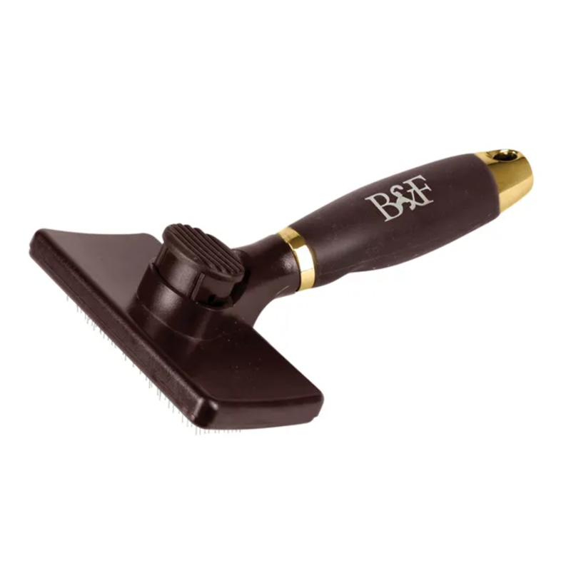 Benji and Flo Gel Handle Slicker Brush - Brown/Gold