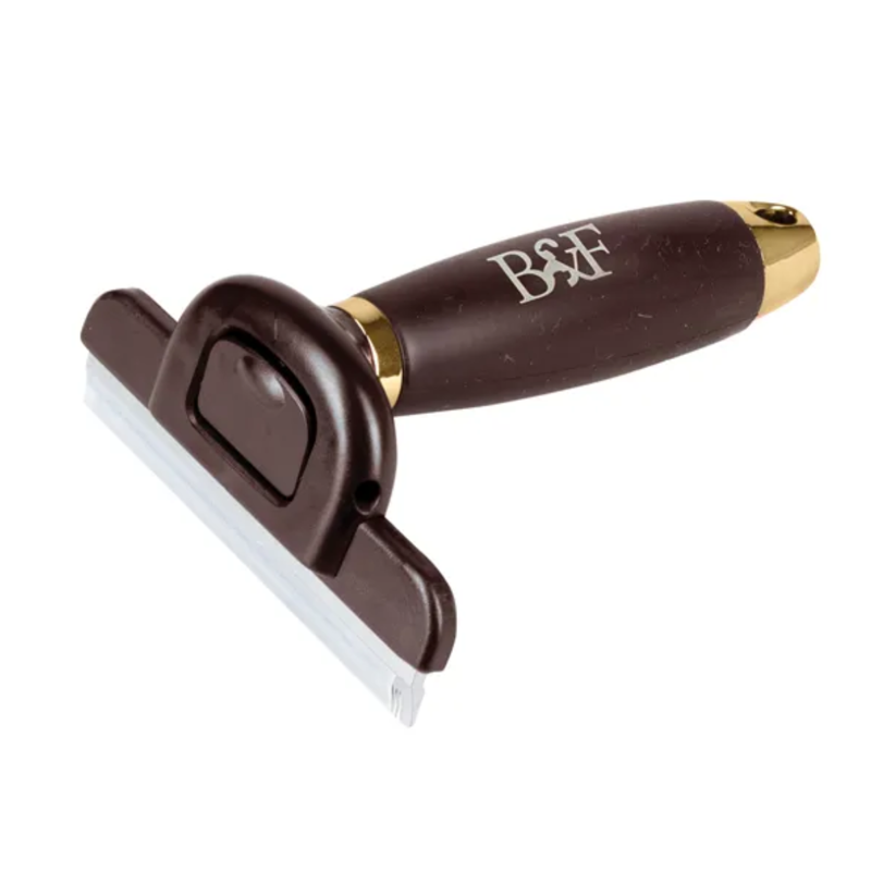 Benji and Flo Gel Handle Deshedding Tool - Brown/Gold