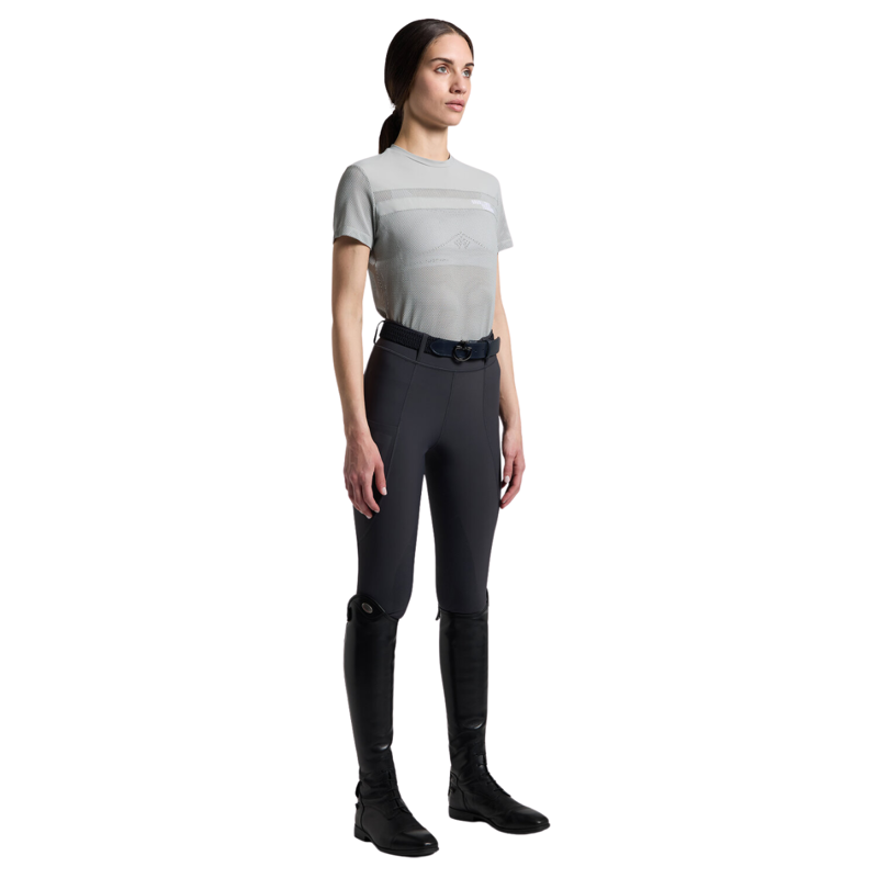 Cavalleria Toscana Women's Perforated Insert T-Shirt - Belgian Block