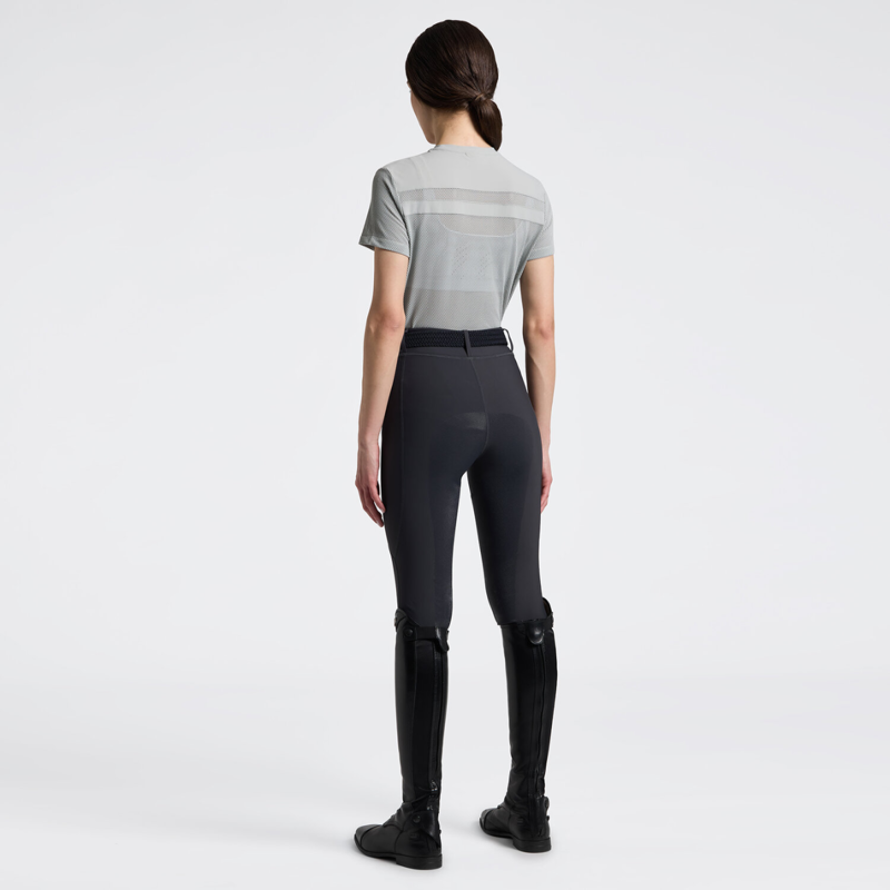 Cavalleria Toscana Women's Perforated Insert T-Shirt - Belgian Block-1