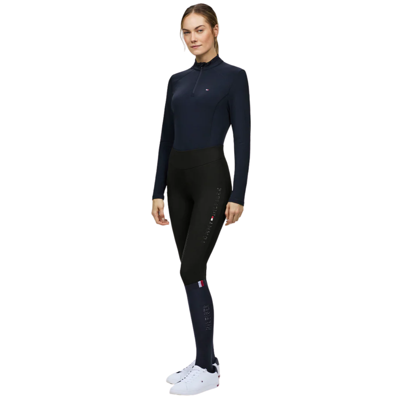 Tommy Hilfiger Women's Elmira All-Year Rhinestone Full Grip Leggings - Black-1