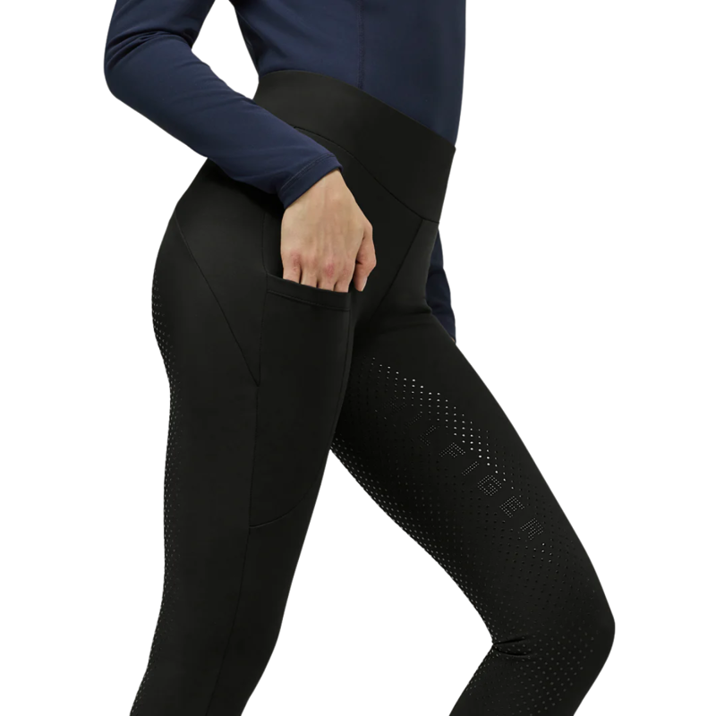 Tommy Hilfiger Women's Elmira All-Year Rhinestone Full Grip Leggings - Black-5