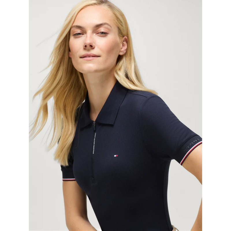 Tommy Hilfiger Women's Anaheim Zip Polo Shirt - Desert Sky-3