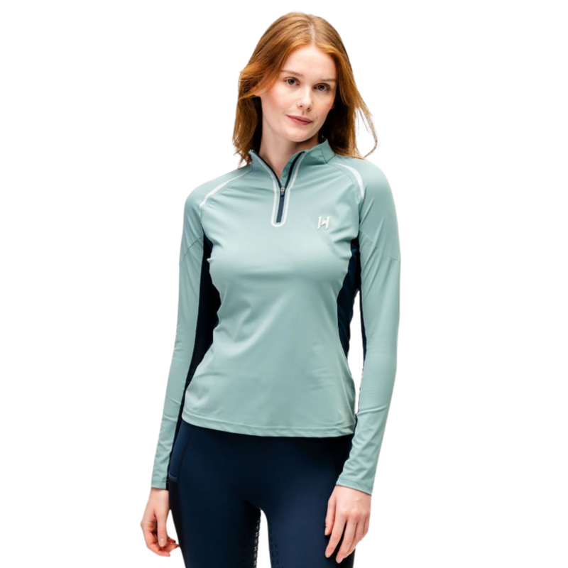 Horseware Stamina Long Sleeve 1/4 Zip Top - HW Sage