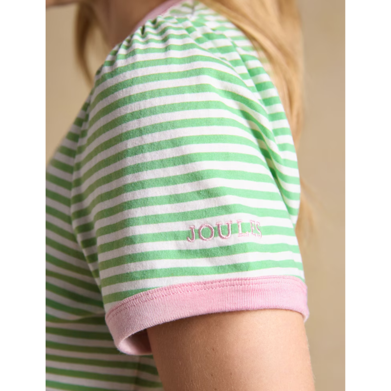 Joules Ladies Erin T-Shirt - Green Stripe-5