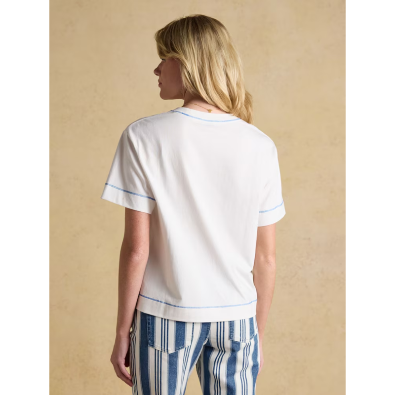 Joules Ladies Graphic Tee Postcard T-Shirt - White-2