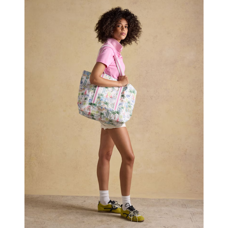 Joules Promenade Canvas Tote Bag - Palm Print-7