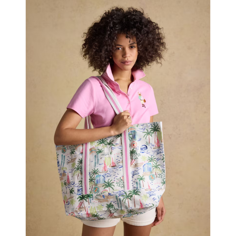 Joules Promenade Canvas Tote Bag - Palm Print-6