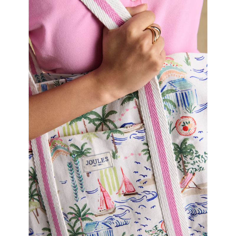 Joules Promenade Canvas Tote Bag - Palm Print-5