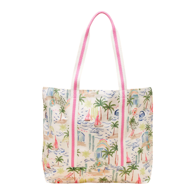Joules Promenade Canvas Tote Bag - Palm Print-2