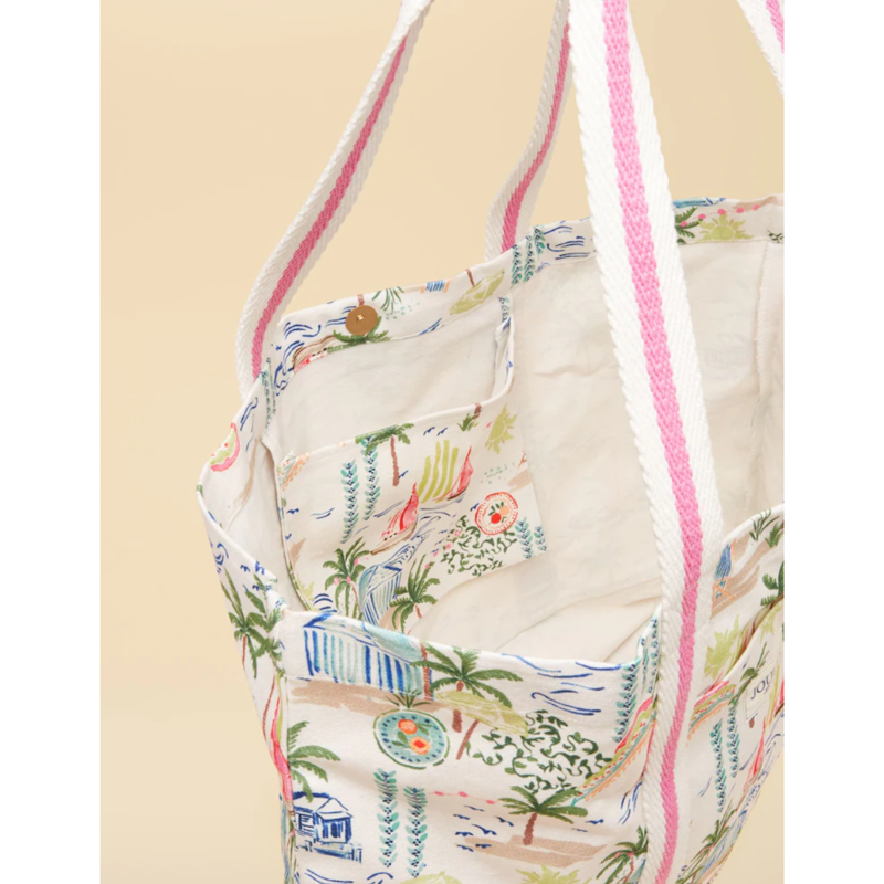 Joules Promenade Canvas Tote Bag - Palm Print-3