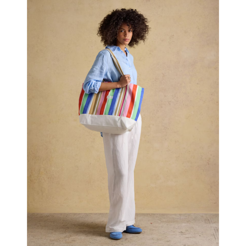 Joules Promenade Canvas Tote Bag - Multi Stripe-7