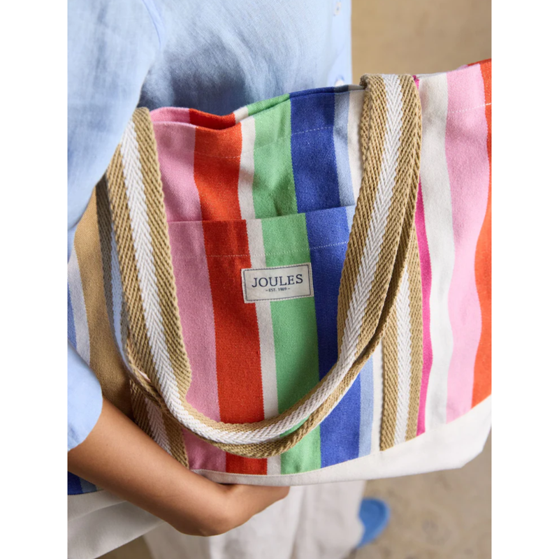 Joules Promenade Canvas Tote Bag - Multi Stripe-4