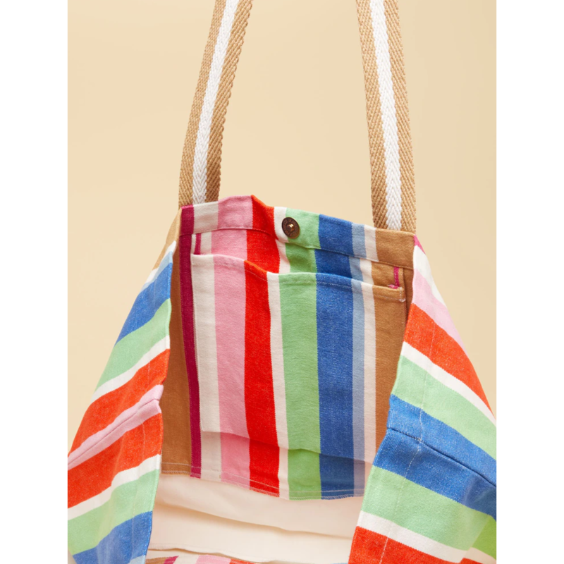 Joules Promenade Canvas Tote Bag - Multi Stripe-5