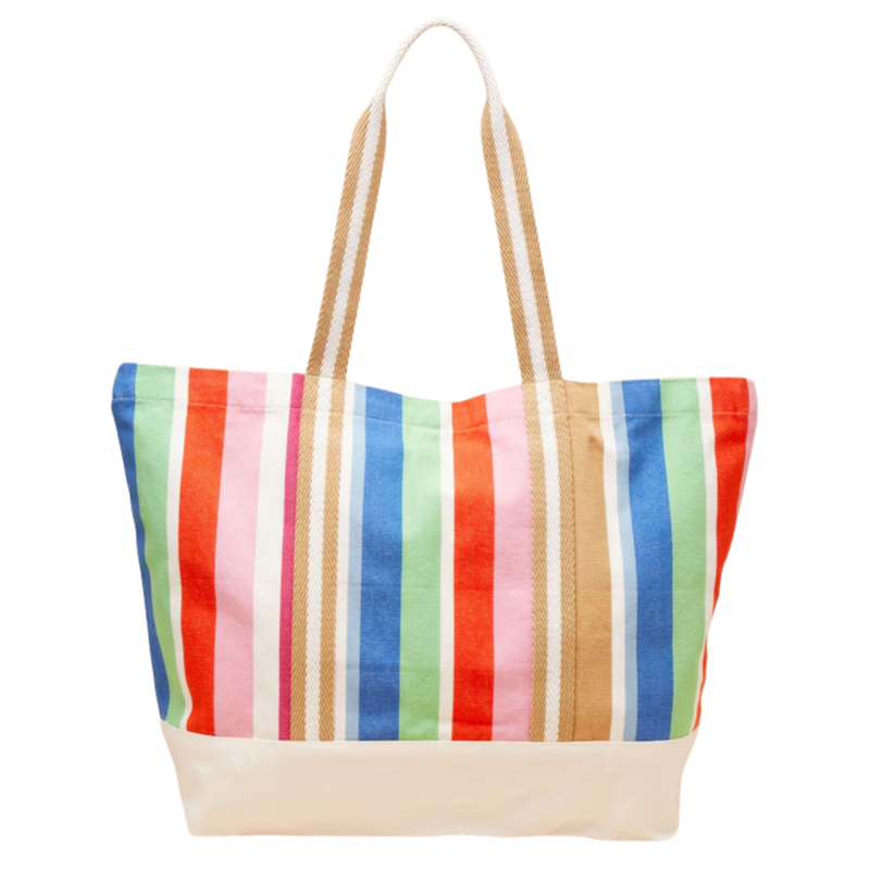 Joules Promenade Canvas Tote Bag - Multi Stripe-1