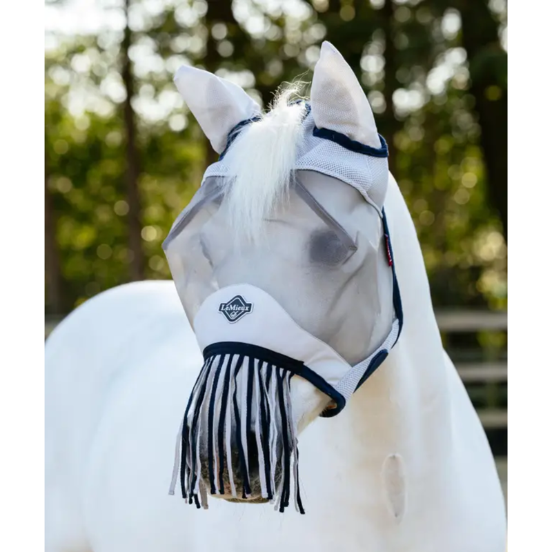 LeMieux Fringe Fly Mask - Navy-1