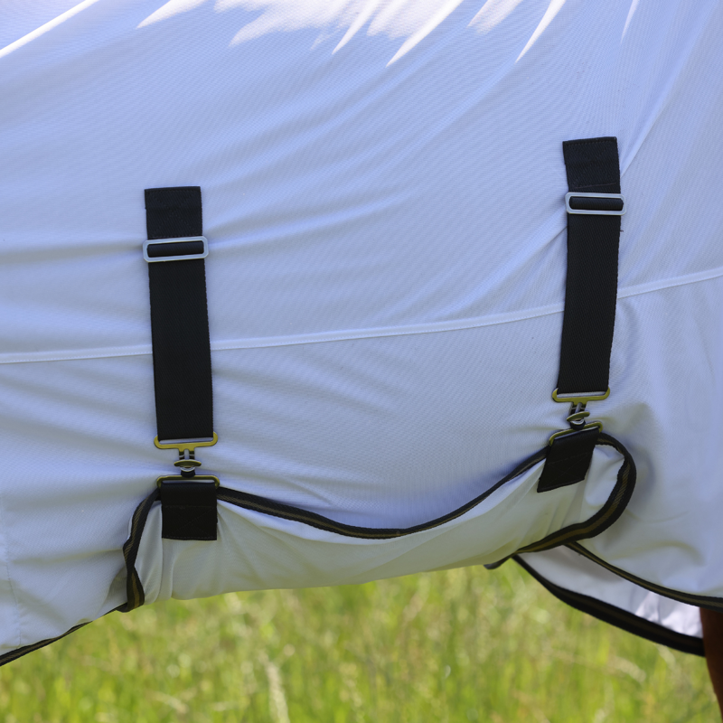 Shires Tempest Original Fly Rug and  Neck Set - White/Grey-3