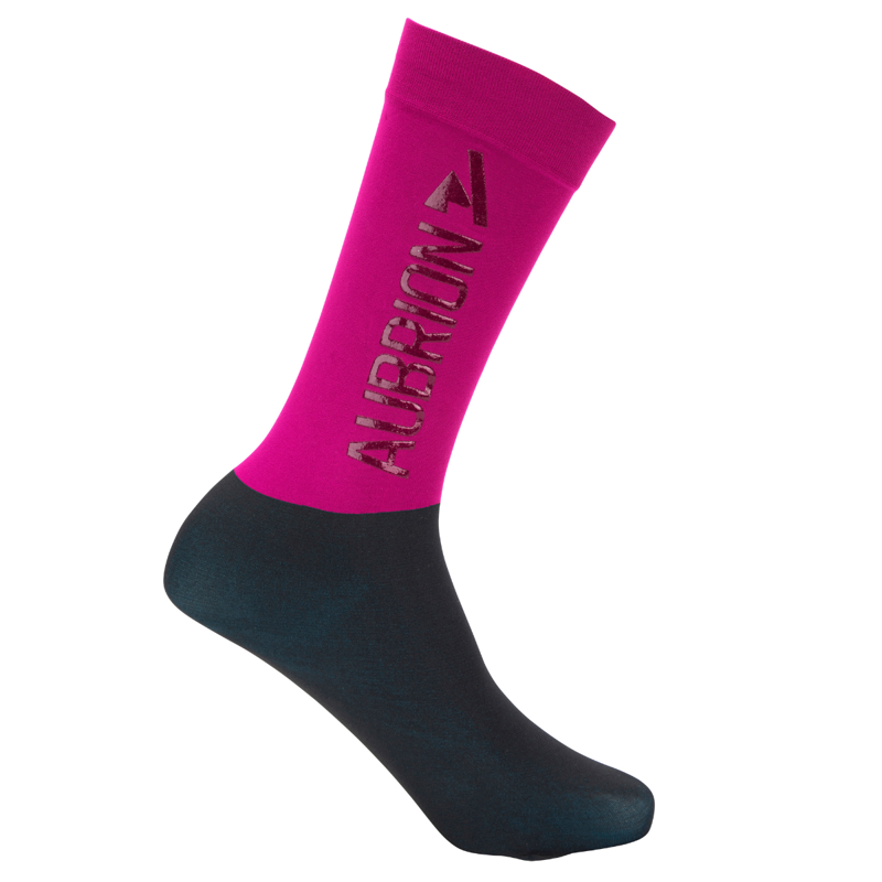 Aubrion Young Rider React Performance Socks - Fuchsia