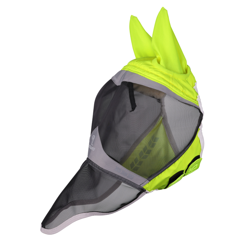 Shires FlyGuard Pro Hi-Viz Fine Mesh Fly Mask with Ears and Nose - Yellow-1