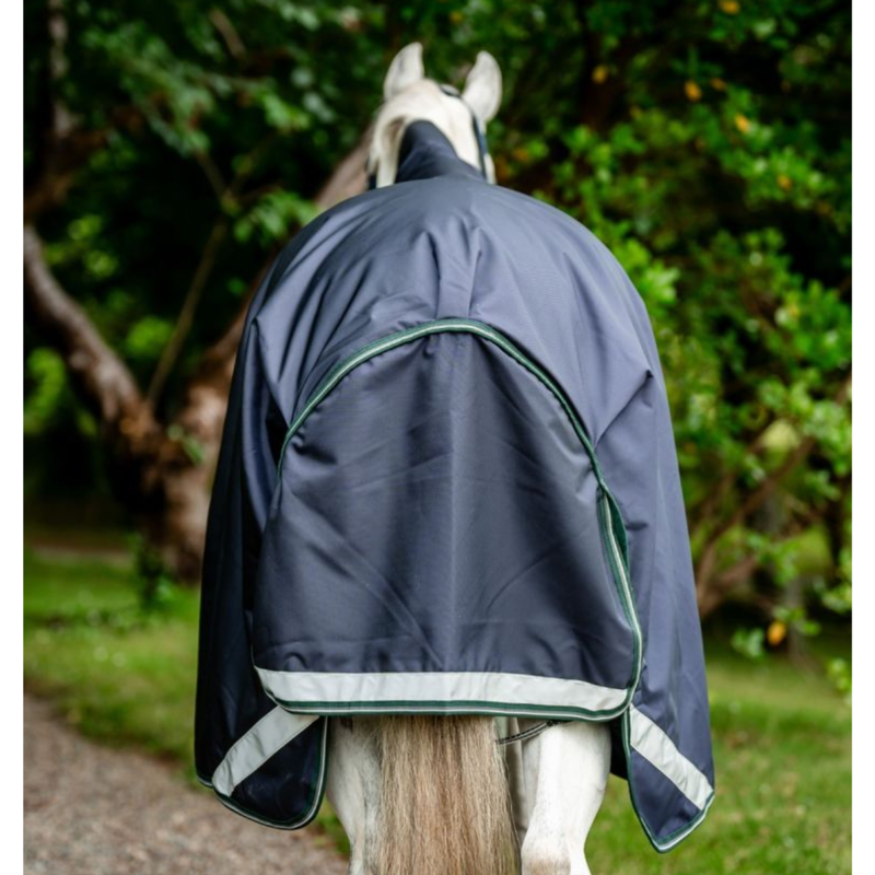 Horseware Rambo 1680D Wug Turnout 200g - Navy/Hunter Green/Silver-5