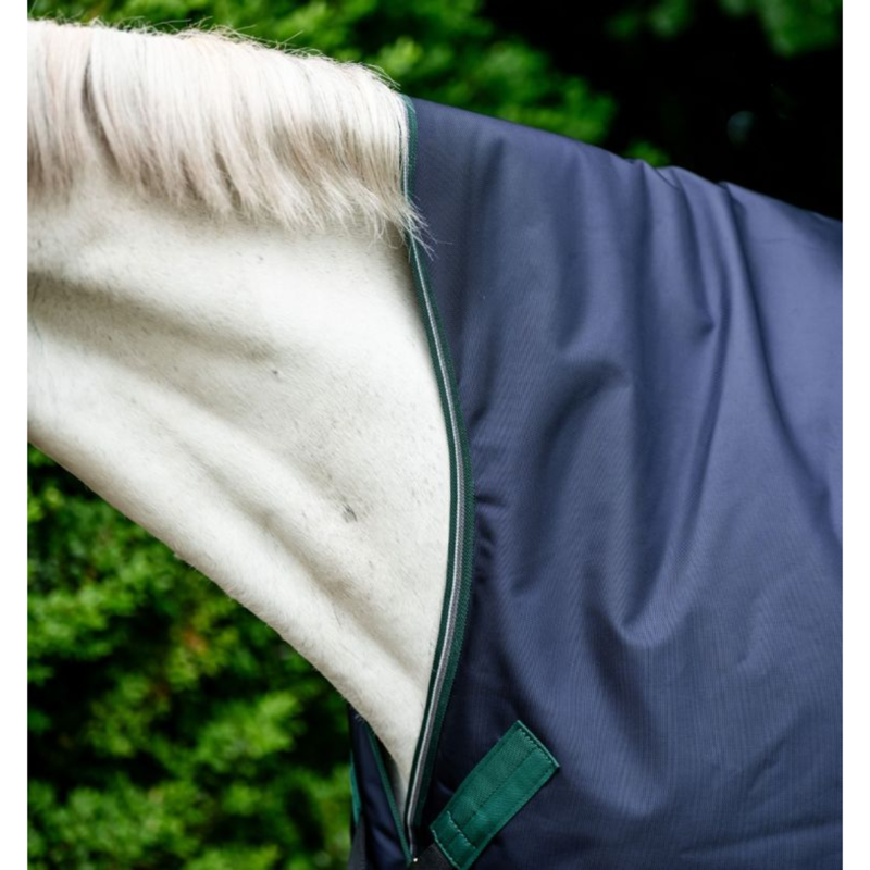 Horseware Rambo 1680D Wug Turnout 200g - Navy/Hunter Green/Silver-3