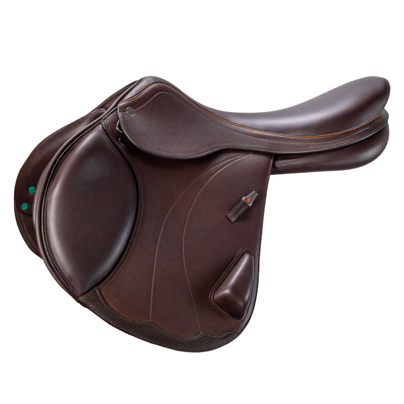 Equipe Expression Monoflap Jumping Saddle - 17.5 inch Medium - Brown