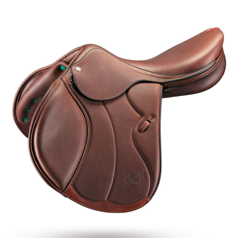 Equipe Synergy Special Double Flap Jump Saddle - Brown - 17 inch Medium