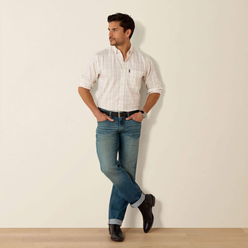 Ariat Men's Napa Shirt - White/Grey Plaid-3
