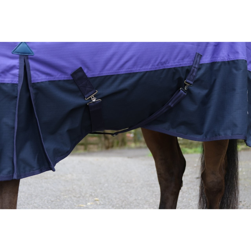 John Whitaker 50g Combo Turnout Rug - Purple/Navy-6