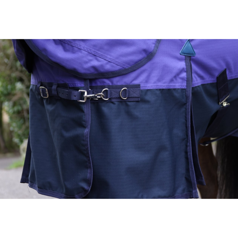 John Whitaker 50g Combo Turnout Rug - Purple/Navy-7