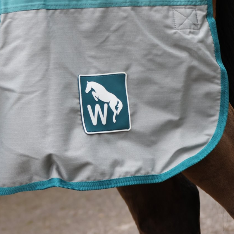 John Whitaker 100g Combo Turnout Rug - Teal/Grey-2