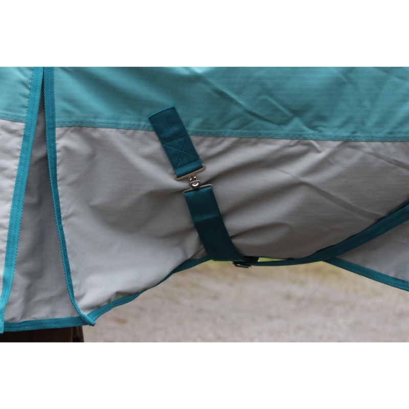 John Whitaker 100g Combo Turnout Rug - Teal/Grey-3