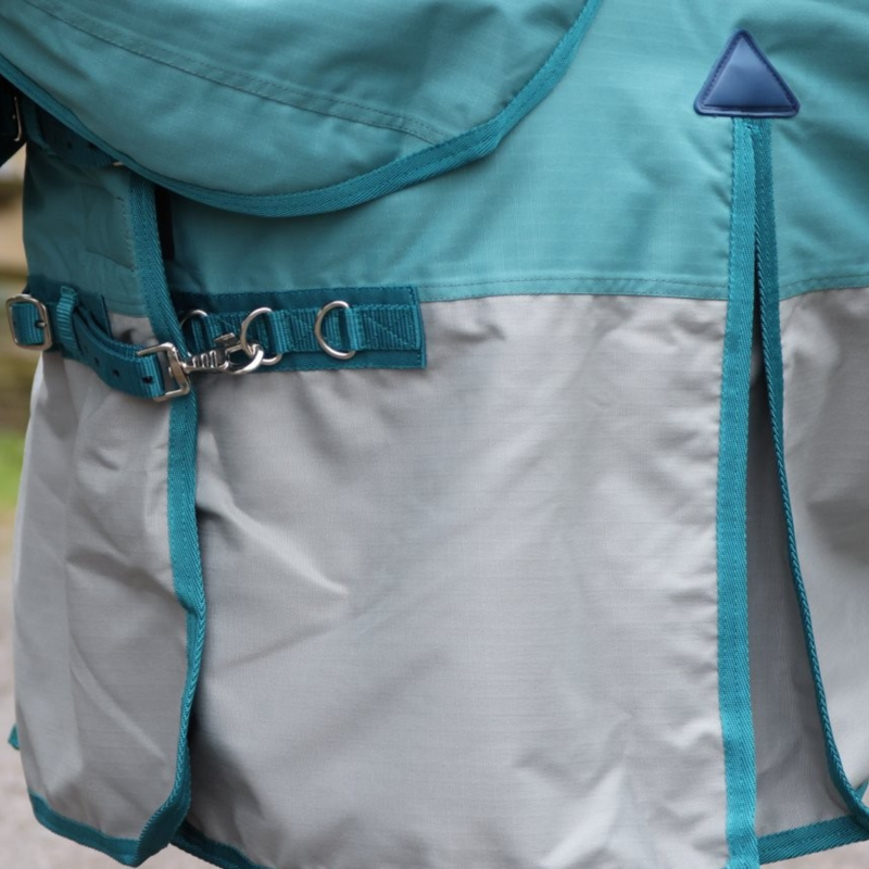 John Whitaker 100g Combo Turnout Rug - Teal/Grey-4