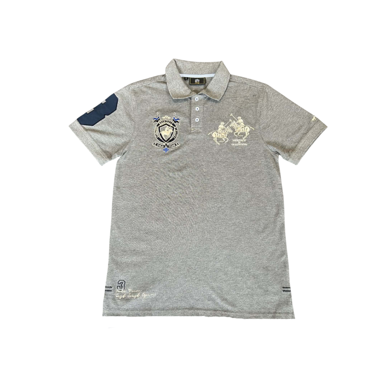 HV Polo Heckman Men's Polo Shirt - Grey Melange