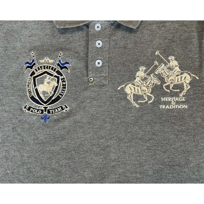HV Polo Heckman Men's Polo Shirt - Grey Melange-1