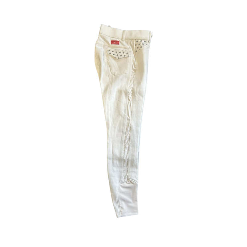 Imperial Riding Star Edition Children's Knee Patch Breeches - White-3