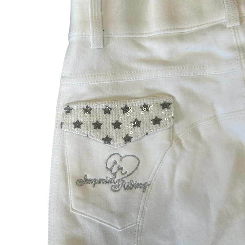 Imperial Riding Star Edition Children's Knee Patch Breeches - White-2
