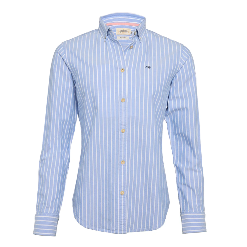 Holland Cooper Oxford Shirt - Sky Blue Stripe-3