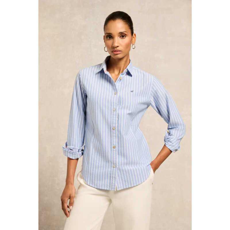 Holland Cooper Oxford Shirt - Sky Blue Stripe-5