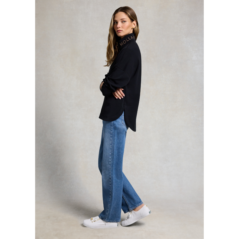 Holland Cooper Windsor Quarter Zip Sweat - Black-4