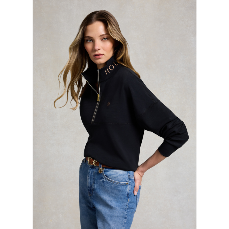 Holland Cooper Windsor Quarter Zip Sweat - Black