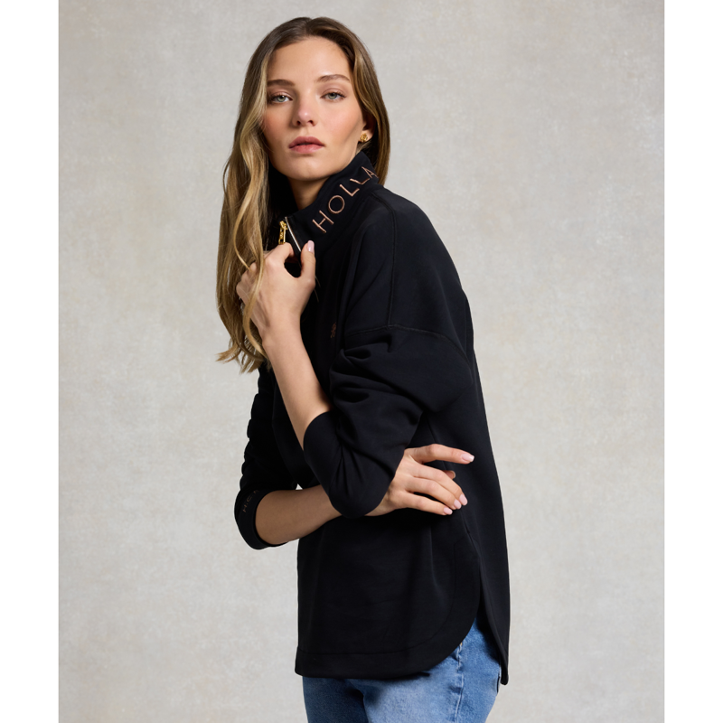 Holland Cooper Windsor Quarter Zip Sweat - Black-2