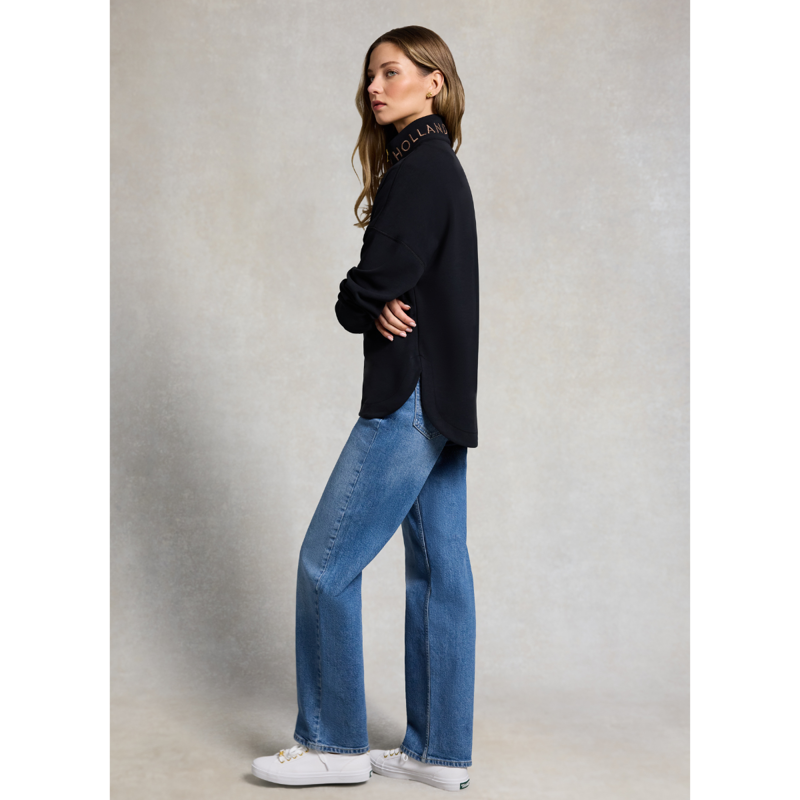 Holland Cooper Windsor Quarter Zip Sweat - Black-1
