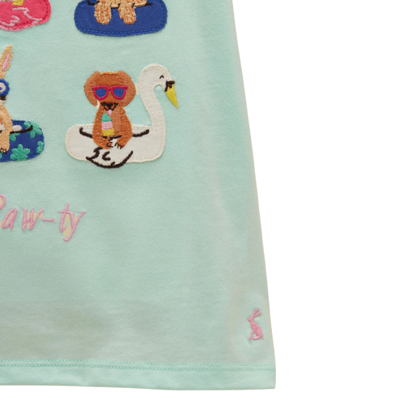 Joules Girls' Astra Applique Cotton T-Shirt - Blue-2