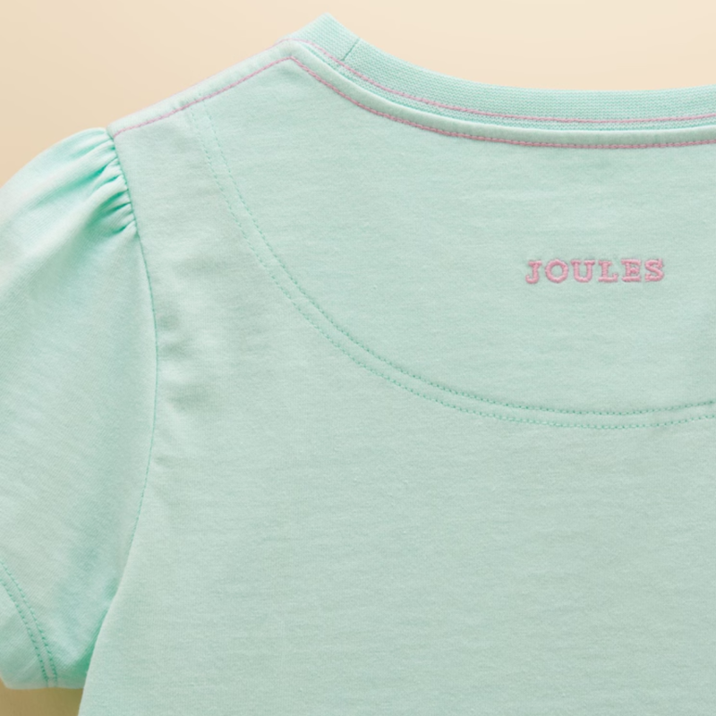 Joules Girls' Astra Applique Cotton T-Shirt - Blue-5