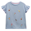 Joules Girls' Waverley Frill Sleeve T-Shirt - Blue